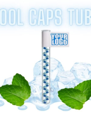 Papermints CoolCaps mit Logo – Werbeartikel: 18 CoolCaps im Röhrchen Minzgeschmack